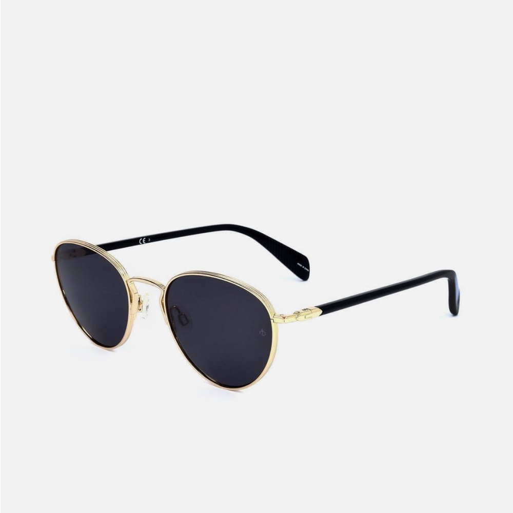 Rag and Bone Gold Frame Round Black Sunglasses Rnb 1019/S